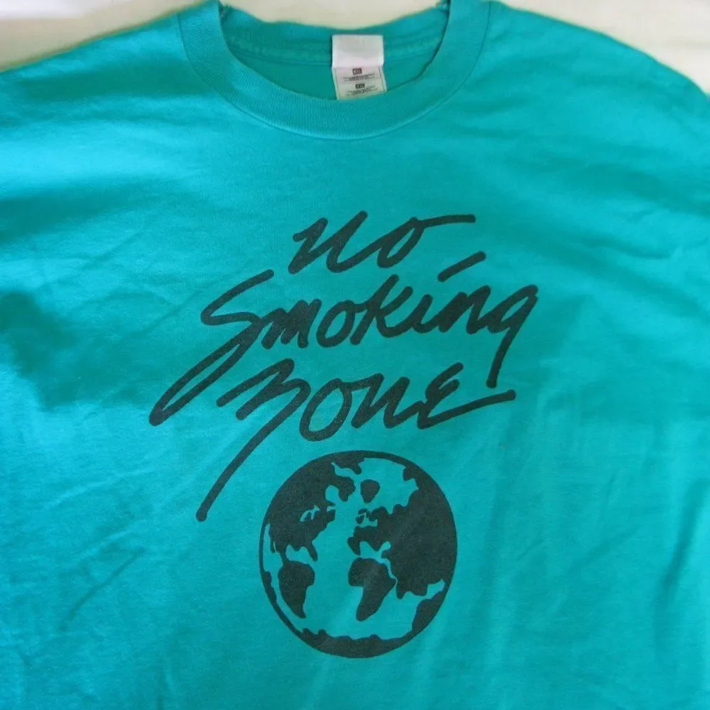 Vintage No Smoking Zone Earth T-Shirt - Picture 2 of 4